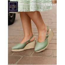 CHERE Sage Green Espadrille Wedges Heels for Women