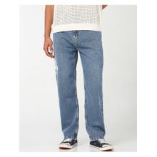 Bewakoof Blue Cotton Embroidered Jeans