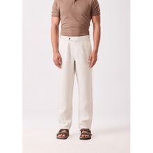 MH&Y Men Napoli Pleated Linen Off White Trouser