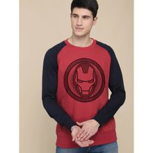 Free Authority Iron Man Printed Red Sweatshirt For Men