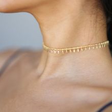 Fabula Gold Tone Minimal Choker Necklace