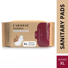 Carmesi Sensitive Sanitary Pads - 30 XL - Certified 100% Rash-Free - With Disposal Bags