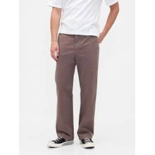 GAP Brown Cotton Solid/Plain Mid Waist Straight Leg Trouser