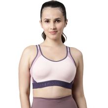 Enamor Sb28-non Padded Wirefree High Coverage Antimicrobial Sports Bra-prafait Pink