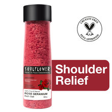 Soulflower Exfoliating Rose Geranium Body Scrub & Bath Salt with Vitamin E Olive for Natural Glow