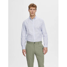 Selected White Striped Poplin Shirt