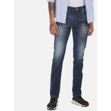 U.S. Polo Assn. Men Dark Blue Slim Tapered Fit Stone Wash Jeans