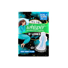 Whisper Bindazzz Nights 16 XXL+ Sanitary Pads, Upto 0% Leaks All Night Long