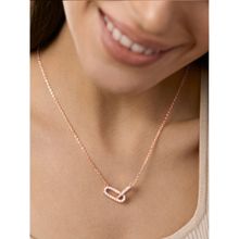 MINUTIAE Rose Gold Plated Friends Linked Up Pendant Necklace for Women and Girls