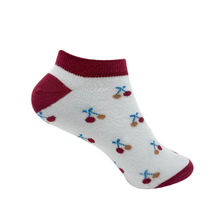 Mint & Oak Feelin' Cherry-fic Socks For Women - White (FREE SIZE)