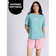 Buttery Soft Modal Cotton Shorts Coord Set With Round Neck Graphic Tee Nys940 Green Heart