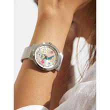 Teal by CHUMBAK Owl some Medium Watch Metal Mesh Strap - Silver