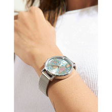 Teal by CHUMBAK Blue Jungle Jumble Medium Watch Metal Mesh Strap -Teal
