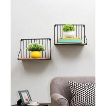 Homesake Wall Mount Shelf, Wood Base, Single Set of 2