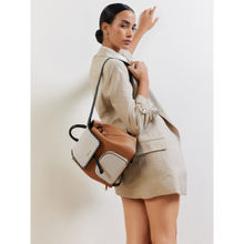 MIRAGGIO Women Beige Textured Claire Backpack (S)