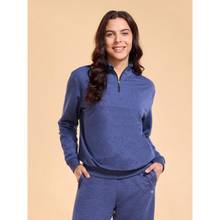 Enamor Full Sleeve High Neck Regular Length Half Zipper Sweatshirt For Women - Relaxed Fit - E904