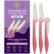 Mom & World Shaverush Women Foldable Pretty Face Razors With Japanese Blade Technology, 5 In 1