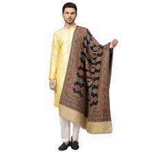 Mizash Faux Pashmina Carpet Kani Paisley Soft Warm Shawl - Blue