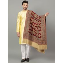 Mizash Faux Pashmina Carpet Kani Paisley Soft Warm Shawl - Maroon