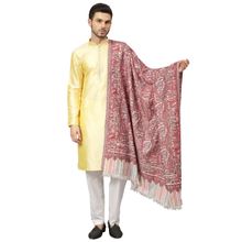 Mizash Faux Pashmina Ethnic Weave Soft Warm Shawl - White