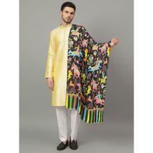 Mizash Modal Silk Extra Soft Printed Stole - Black