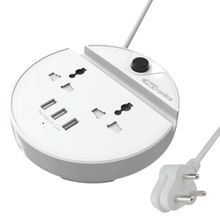 Portronics Power BUN POR 739 a Surge Protector with 2 AC Outlets and 3 USB Charging Ports White