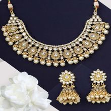 Priyaasi Kundan Pearls Beads Gold Plated Traditional Jewellery Set