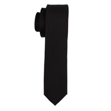 The Tie Hub Solid Black Ultra Thin Microfiber Necktie