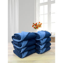 LABHAM Navy Blue Microfiber Reversible Hand Towel (Pack Of 8)