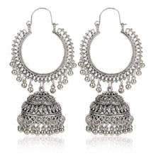 Youbella Stylish Party Wear Afghani Jewellery Oxidized Silver Jhumkis Earrings For Women (Silver)