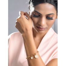 Priyaasi Rose Gold-Plated Coin Link Bracelet