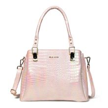 Pelle Luxur Women'S Light Pink Premium Pu Medium Shoulder Bag