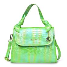 Pelle Luxur Women'S Light Green Premium Pu Medium Satchel Bag