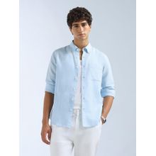 Flying Machine Blue Solid Regular Shirt