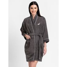 Nautica Luxurious Ultra Soft Bath Robe -1pc Solid-dark Grey