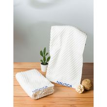 Nautica Fluffy Zero Twist 100% Cotton Towel -2Pc Hand Towel Solid-White