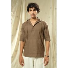 Thread Game Urban Looms Bronze Solid Hooded Kurta