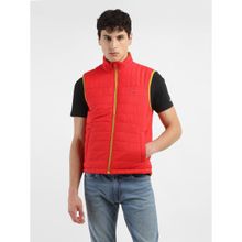 Levi's Men's Solid Red High Neck Jacket