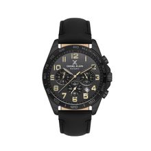Daniel Klein Exclusive Men Black Dial Leather Strap Watch - DK.1.13843-4 (M)