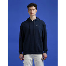 Pepe Jeans Navy Back Print Full Sleeve Hooded Sweatshirt