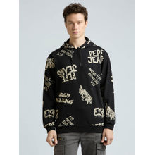 Pepe Jeans Black Graffiti Print Full Sleeve Oversized Sweatshirt