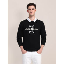 U.S. POLO ASSN. Men Black Printed Sweatshirt