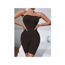 BRACHY Women Black Slim Fit Strapless Butt Lifting Comfort Full Bodysuit Shaper