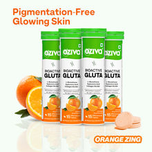 OZiva Bioactive Gluta Fizzy (L-Glutathione), Reduce Cellular Damage on Skin- Orange (Pack of 2)
