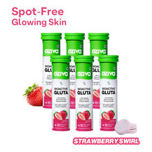 OZiva Bioactive Gluta Fizzy (L-Glutathione), Reduce Cellular Damage on Skin - Strawberry (Pack 6)