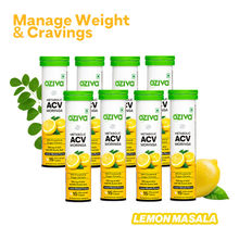 OZiva ACV Moringa To Control Cravings, Apple Cider Vinegar, No Maltodextrin, Lemon Masala Pack of 8