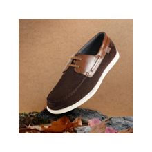 Mochi Men Brown Lace Up Casual Boat Shoes