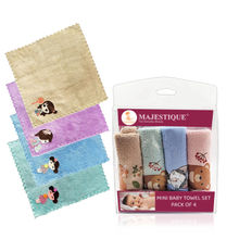 Majestique Mini Baby Towel Set Pack Of 4 - Color May Vary