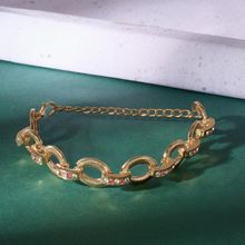 Zaveri Pearls Gold Tone Link Pattern Contemporary Party Wear Bracelet
