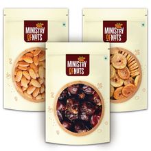 Ministry of Nuts Premium Dry Fruits - Pack Of 3 - Almonds, Dates & Figs